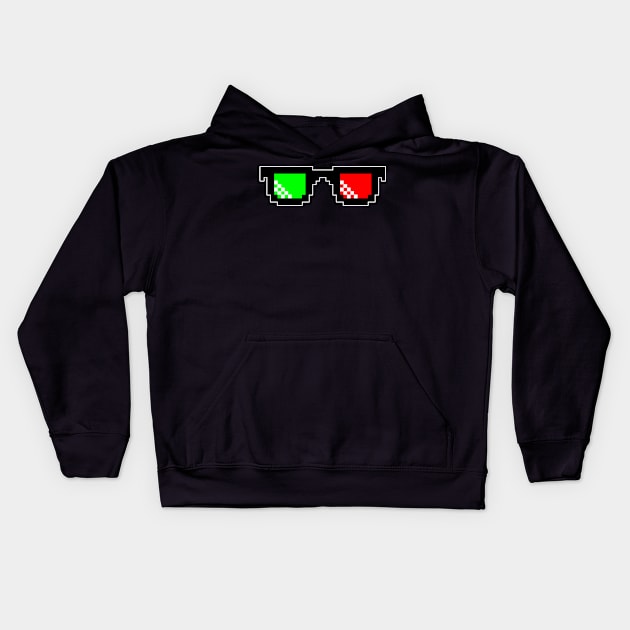 3D Nerd Glasses Kids Hoodie by Mamon